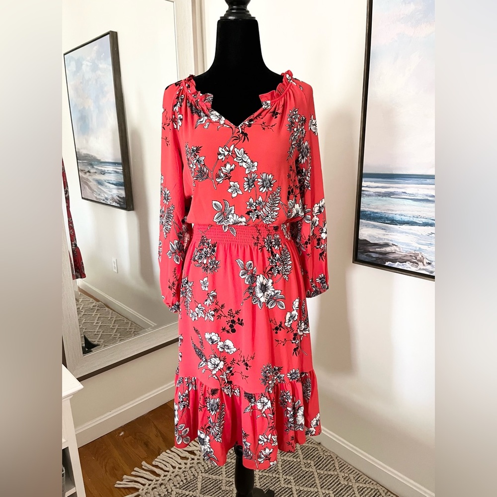 Floral red dress